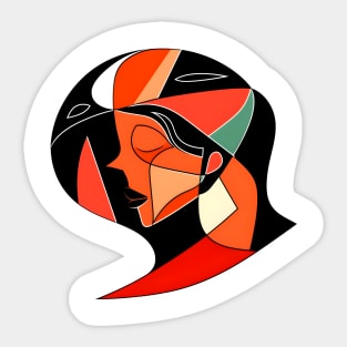 Sleeping Woman Picasso Style Sticker